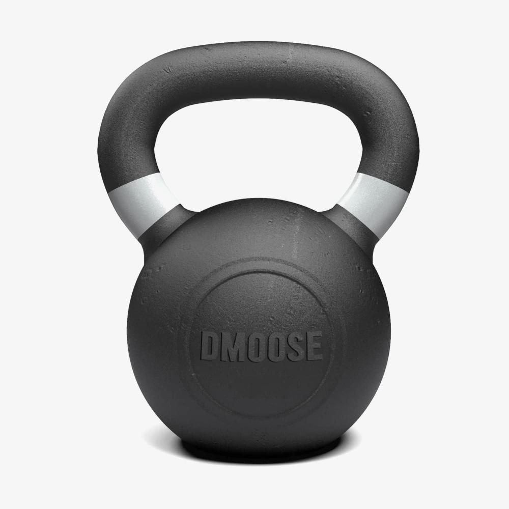 imageDMoose Kettlebell for Weightlifting Strength Training Kettlebells Conditioning Deadlift Squat Press and Core Training Home Gym for Men and Women With Handle for FullBody WorkoutBlackGrey 44LBs