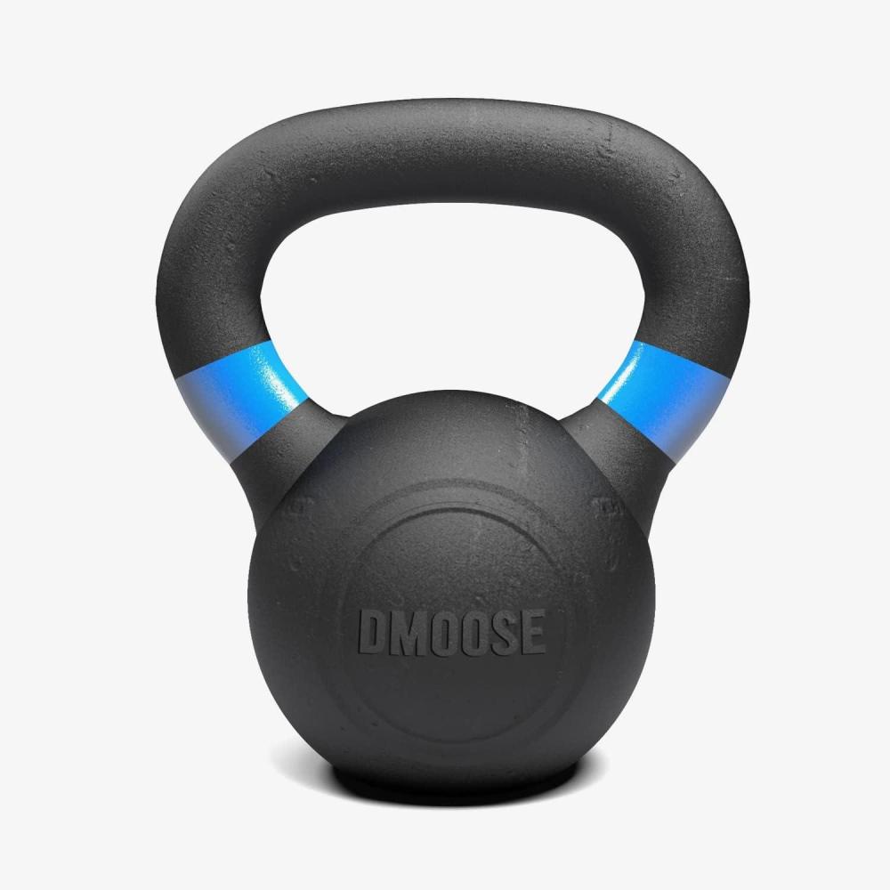 imageDMoose Kettlebell for Weightlifting Strength Training Kettlebells Conditioning Deadlift Squat Press and Core Training Home Gym for Men and Women With Handle for FullBody WorkoutBlackBlue 22LBs