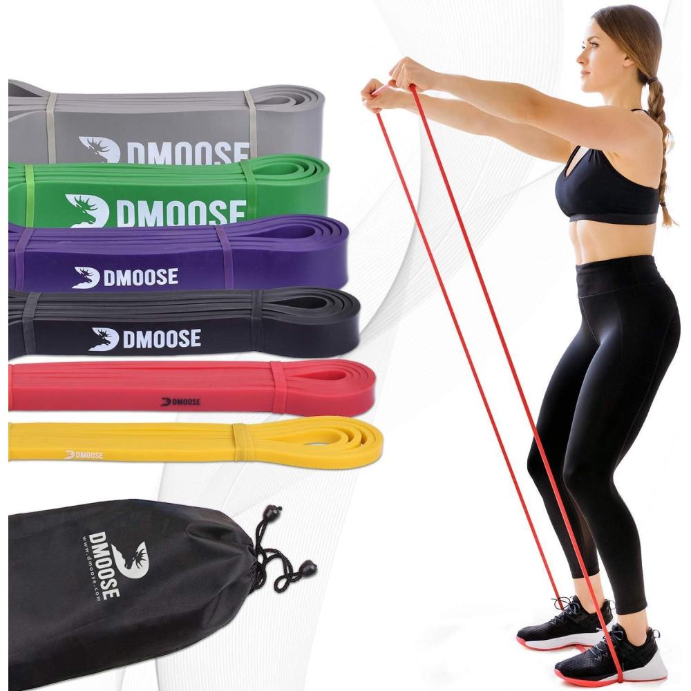 imageDMoose Pull up Assistance Bands  Pull Up Band for Powerlifting Strength Training Stretching Mobility ampamp Physical Therapy  Rubber Exercise Bands for Men ampamp Women  Workout Band for Pullups