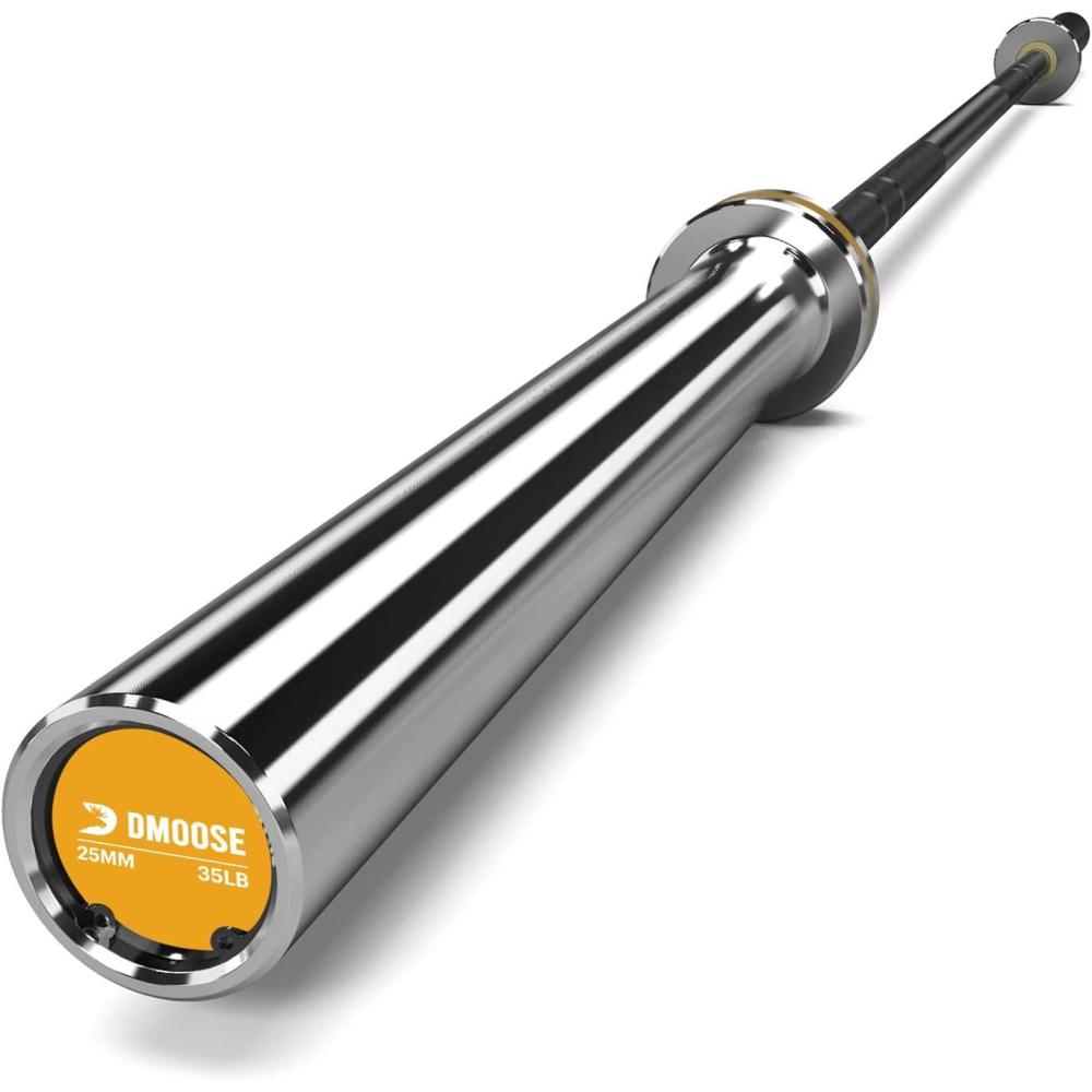 imageDMoose Weightlifting Barbell Max Load Of 1000lbs Capacity for Weightlifting Powerlifting Olympic Weight Bar Chrome Protected Sleeves Black Phosphate Coating On The Shaft Gym Home ExercisesOpen Barbell for Women 35 LBs