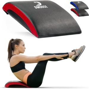 DMoose Ab Mat, Sit Pad for Core Workout Training, Full Range of Abdominal and Ab Workouts – Non Slip PVC leather and High-density Foam – Sit Up Exercise Equipment for Crunches and Leg Lifts(Black – Red)