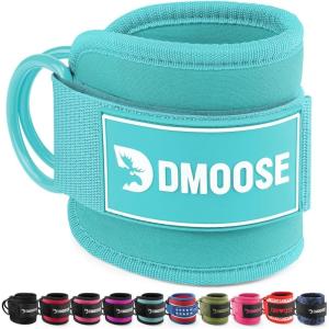 DMoose Ankle Strap for Cable Machine – One Size Fit with Premium Padding, Workout Kickback Ankle Cuffs, Ankle Bands for Working Out, Booty Workouts, Leg Extension, Hip Abductors & Lower Body Exercises(Mint Blue – Single)