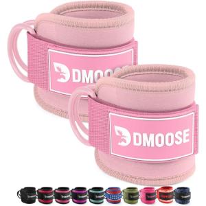 DMoose Ankle Strap for Cable Machine – One Size Fit with Premium Padding, Workout Kickback Ankle Cuffs, Ankle Bands for Working Out, Booty Workouts, Leg Extension, Hip Abductors & Lower Body Exercises(Bubblegum Pink – Pair)