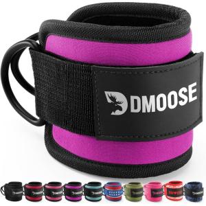 DMoose Ankle Strap for Cable Machine – One Size Fit with Premium Padding, Workout Kickback Ankle Cuffs, Ankle Bands for Working Out, Booty Workouts, Leg Extension, Hip Abductors & Lower Body Exercises(Magenta – Single)
