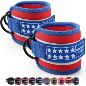 DMoose Ankle Strap for Cable Machine – One Size Fit with Premium Padding, Workout Kickback Ankle Cuffs, Ankle Bands for Working Out, Booty Workouts, Leg Extension, Hip Abductors & Lower Body Exercises(American – Pair)