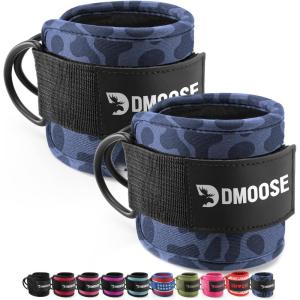 DMoose Ankle Strap for Cable Machine – One Size Fit with Premium Padding, Workout Kickback Ankle Cuffs, Ankle Bands for Working Out, Booty Workouts, Leg Extension, Hip Abductors & Lower Body Exercises(Purple Leopard – Pair)