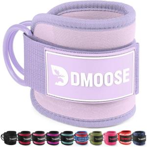 DMoose Ankle Strap for Cable Machine – One Size Fit with Premium Padding, Workout Kickback Ankle Cuffs, Ankle Bands for Working Out, Booty Workouts, Leg Extension, Hip Abductors & Lower Body Exercises(Lilac Purple – Single)