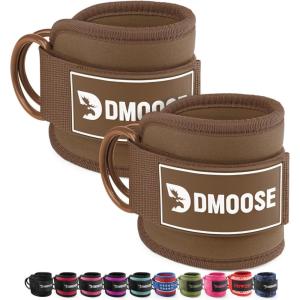 DMoose Ankle Strap for Cable Machine – One Size Fit with Premium Padding, Workout Kickback Ankle Cuffs, Ankle Bands for Working Out, Booty Workouts, Leg Extension, Hip Abductors & Lower Body Exercises(Cocoa Brown – Pair)