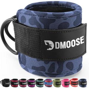 DMoose Ankle Strap for Cable Machine – One Size Fit with Premium Padding, Workout Kickback Ankle Cuffs, Ankle Bands for Working Out, Booty Workouts, Leg Extension, Hip Abductors & Lower Body Exercises(Black Leopard – Single)