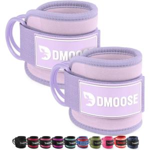DMoose Ankle Strap for Cable Machine – One Size Fit with Premium Padding, Workout Kickback Ankle Cuffs, Ankle Bands for Working Out, Booty Workouts, Leg Extension, Hip Abductors & Lower Body Exercises(Lilac Purple – Pair)