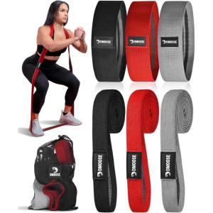 DMoose Fitness Fabric Resistance Bands for Full Body Exercises – Non-Slip Thick Cloth Stretch Band for Squats, Lunges & Bicep Curls – Long Resistance Bands for Working Out – Booty Band for Men & Women(Fabric Long Bands + Hip Bands (Pack of 6))