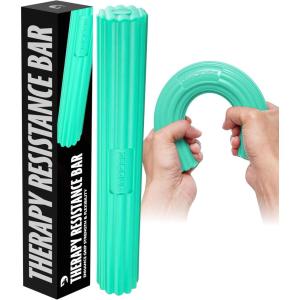 DMoose Fitness Flex Resistance Bar for Physical Therapy – Non-Slip Odorless Material, Exercise Bar for Tennis & Golfers Elbow Tendonitis Relief – Wrist and Forearm Strengthener & Grip Strength Trainer(green – medium)