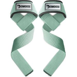 DMoose Fitness Lifting Straps 24″ (Pair) – 5mm Padded Durable Wrist Straps for Weightlifting & Powerlifting – Cotton Lifting Strap with Silicone Grip for Men & Women – Deadlift Strap for Gym Workout(Cyan Silicone)