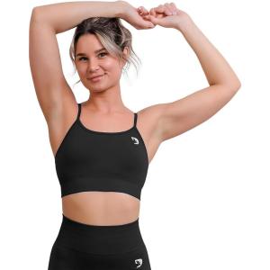 DMoose Fitness Move Seamless Sports Bra – Women’s High Impact Sports Bra with Flexible Support for Yoga, Gym, and Everyday(Black)