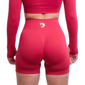 DMoose Fitness Move Seamless Workout Shorts – High Waisted Athletic Shorts for Women – Squat Gym Shorts for Running & Yoga(Red)