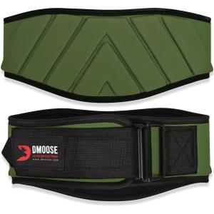 DMoose Fitness Weight Lifting Belt for Squats, Deadlift & Intense Workout – 6″ Adjustable Fit Auto Lock Weightlifting Belt for Men & Women – Neoprene Gym Belts for Stability & Lumbar Back Support(Green)