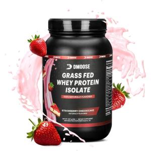 DMoose Grass Fed Whey Protein Powder – for Muscle Growth & Recovery, Naturally Sweetened & Flavored, Rich in Amino Acids, Fast Absorbing Performance Formula (2 Lbs, Chocolate)(Strawberry)