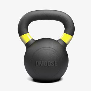 DMoose Kettlebell for Weightlifting, Strength Training Kettlebells, Conditioning, Deadlift, Squat, Press, and Core Training – Home Gym for Men and Women – With Handle for Full-Body Workout(Black-Yellow 35LBs)