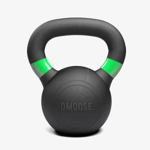 DMoose Kettlebell for Weightlifting, Strength Training Kettlebells, Conditioning, Deadlift, Squat, Press, and Core Training – Home Gym for Men and Women – With Handle for Full-Body Workout(Black-Green 26LBs)