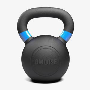 DMoose Kettlebell for Weightlifting, Strength Training Kettlebells, Conditioning, Deadlift, Squat, Press, and Core Training – Home Gym for Men and Women – With Handle for Full-Body Workout(Black-Blue 53LBs)