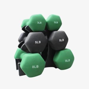 DMoose Neoprene Dumbbells – Hand Weights Sets for Home Gym Equipment, Workouts Strength Training & Free Weights – Dumbbell Sets for Women & Men – 3, 5, 10, 15, 20 lbs & 20, 32 & 50 lbs With Rack(32 lb Set With Stand (8-5-3))