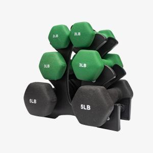 DMoose Neoprene Dumbbells – Hand Weights Sets for Home Gym Equipment, Workouts Strength Training & Free Weights – Dumbbell Sets for Women & Men – 3, 5, 10, 15, 20 lbs & 20, 32 & 50 lbs With Rack(20 lb Set With Stand (5-3-2))