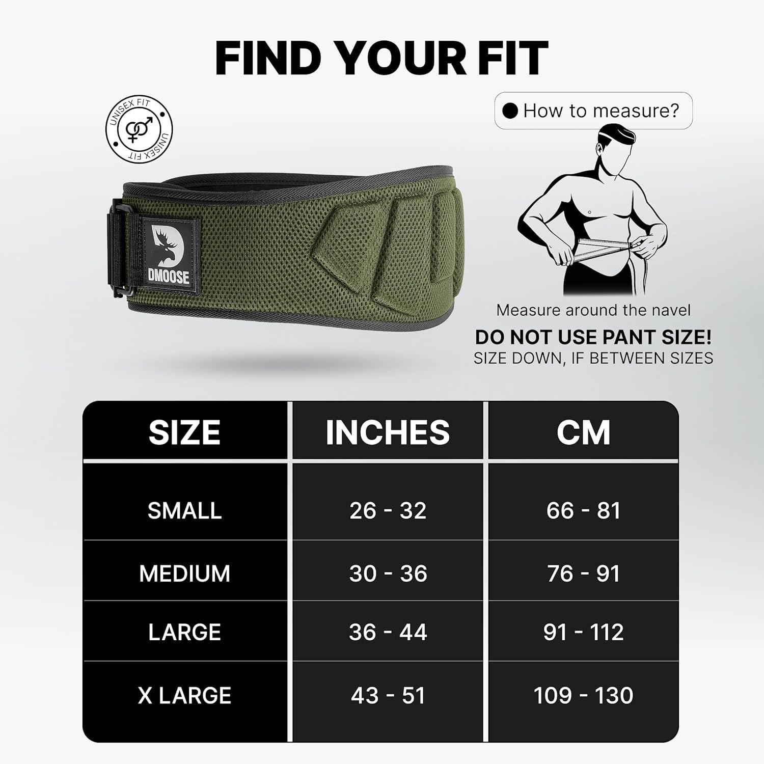 imageDMoose Fitness Weight Lifting Belt for Squats Deadlift amp Intense Workout 6 Adjustable Fit Auto Lock Weightlifting Belt for Men amp Women Neoprene Gym Belts for Stability amp Lumbar Back SupportMilitary Green 20