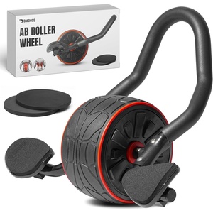 DMoose Fitness Ab Roller Wheel with Elbow Support & 2 Knee Pads – Abdominal Exercise Trainer for Core Strength Training – Ultimate Abs Workout Equipment for Home and Gym – Ab Machine for Men & Women(Black)