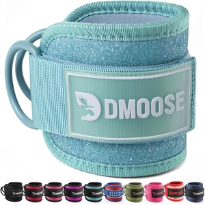 DMoose Ankle Strap for Cable Machine – One Size Fit with Premium Padding, Workout Kickback Ankle Cuffs, Ankle Bands for Working Out, Booty Workouts, Leg Extension, Hip Abductors & Lower Body Exercises(Blue Glitter – Single)