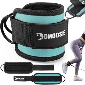 DMoose Ankle Strap for Cable Machine – One Size Fit with Premium Padding, Workout Kickback Ankle Cuffs, Ankle Bands for Working Out, Booty Workouts, Leg Extension, Hip Abductors & Lower Body Exercises(Cyan – Single)