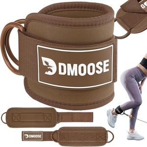 DMoose Ankle Strap for Cable Machine – One Size Fit with Premium Padding, Workout Kickback Ankle Cuffs, Ankle Bands for Working Out, Booty Workouts, Leg Extension, Hip Abductors & Lower Body Exercises(Cocoa Brown – Single)