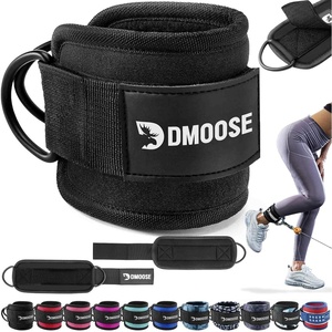 DMoose Ankle Strap for Cable Machine – One Size Fit with Premium Padding, Workout Kickback Ankle Cuffs, Ankle Bands for Working Out, Booty Workouts, Leg Extension, Hip Abductors & Lower Body Exercises(Black – Pair)