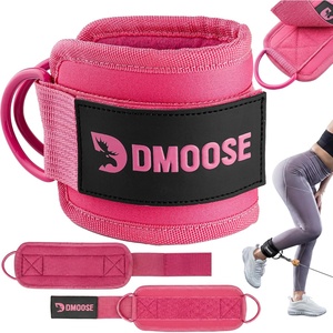 DMoose Ankle Strap for Cable Machine – One Size Fit with Premium Padding, Workout Kickback Ankle Cuffs, Ankle Bands for Working Out, Booty Workouts, Leg Extension, Hip Abductors & Lower Body Exercises(All Pink – Single)